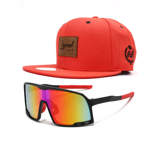 Pack Snapback Azrael Rojo Escarlata + Lente de Sol