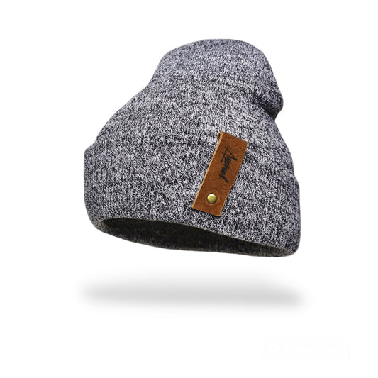 Pack | 3 Gorros de Invierno Gris Claro - Azul y Burdeo Jaspeado