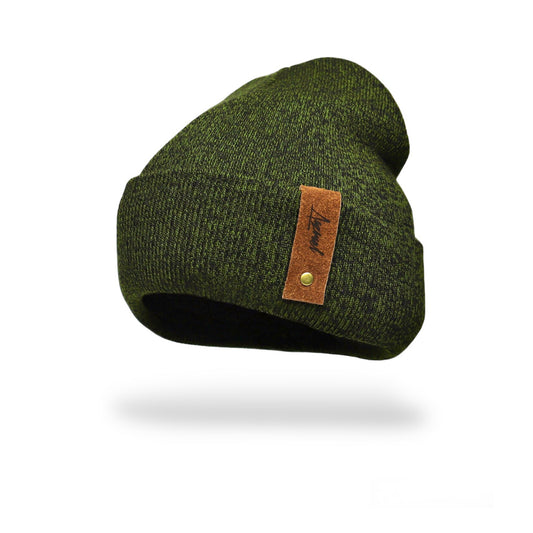 Pack Gorro Invierno Gris Claro y Verde Jaspeado