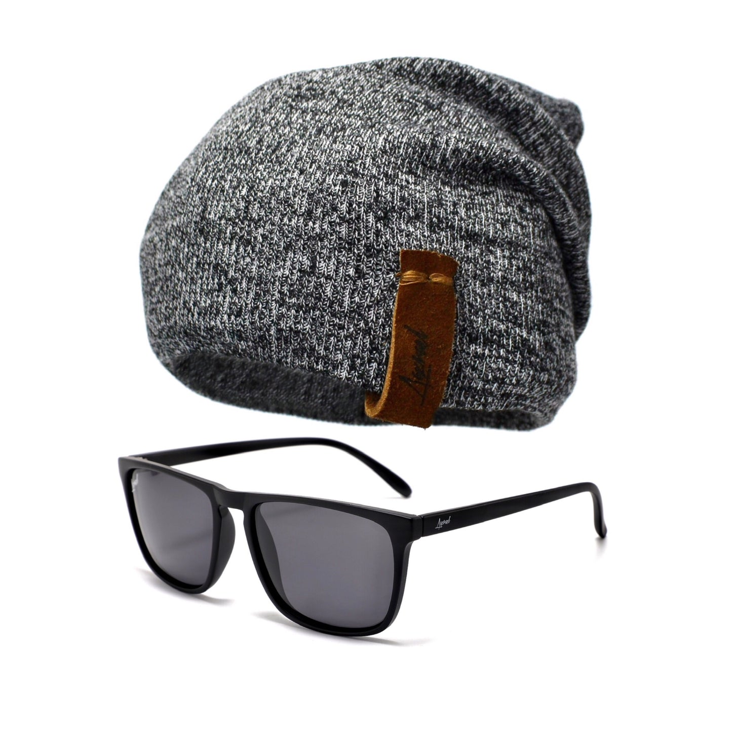 Pack Lente Polarizado + Gorro Invierno Gris Oscuro