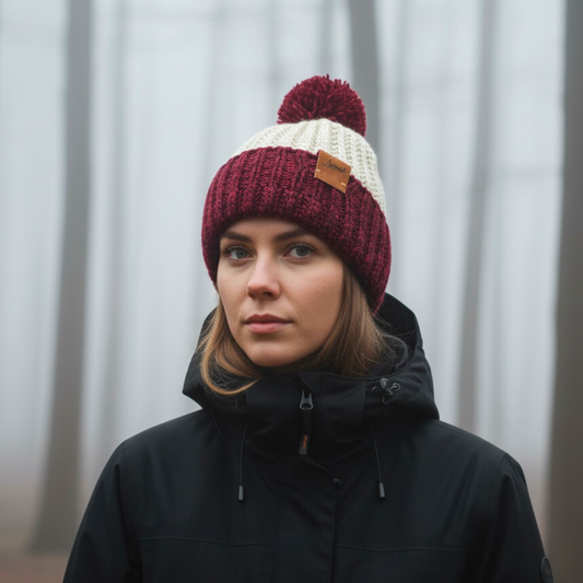Gorro de Invierno Saturno Rojo-Blanco Invierno