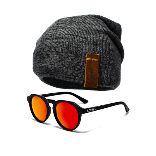 Pack Lente Danna Red Polarizado + Gorro Invierno Gris Oscuro