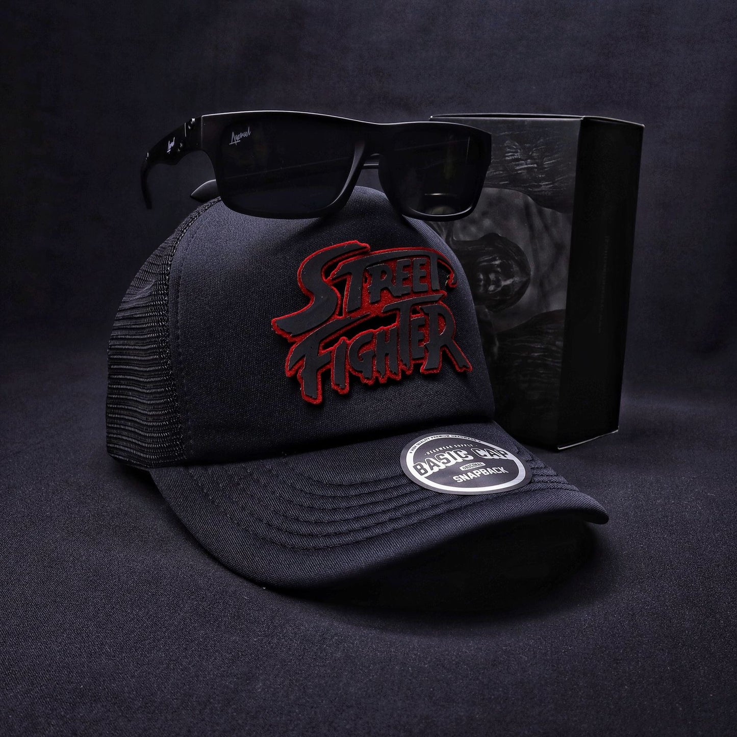 Pack | Jockey Street Fighter Negro + Lente Furias Black Polarizado + Bandana