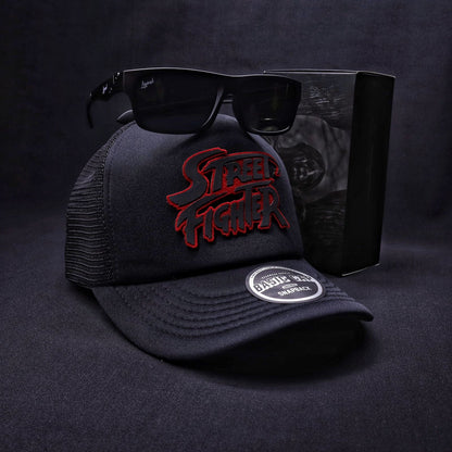 Pack | Jockey Street Fighter Negro + Lente Furias Black Polarizado + Bandana