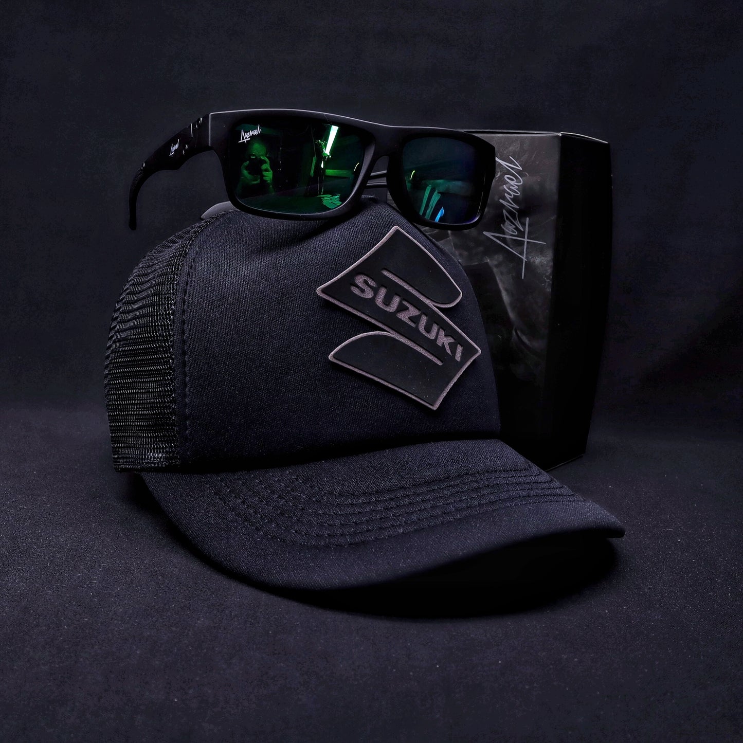 Pack Jockey Suzuki Negro + Lente de Sol Furias Polarizado