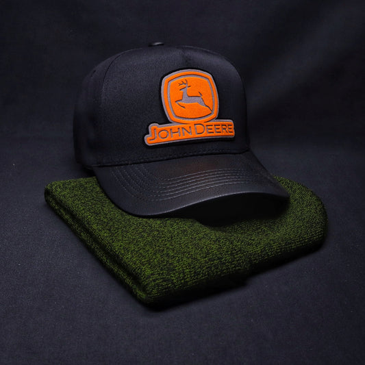 Pack Jockey Negro + Gorro Invierno Verde Jaspeado