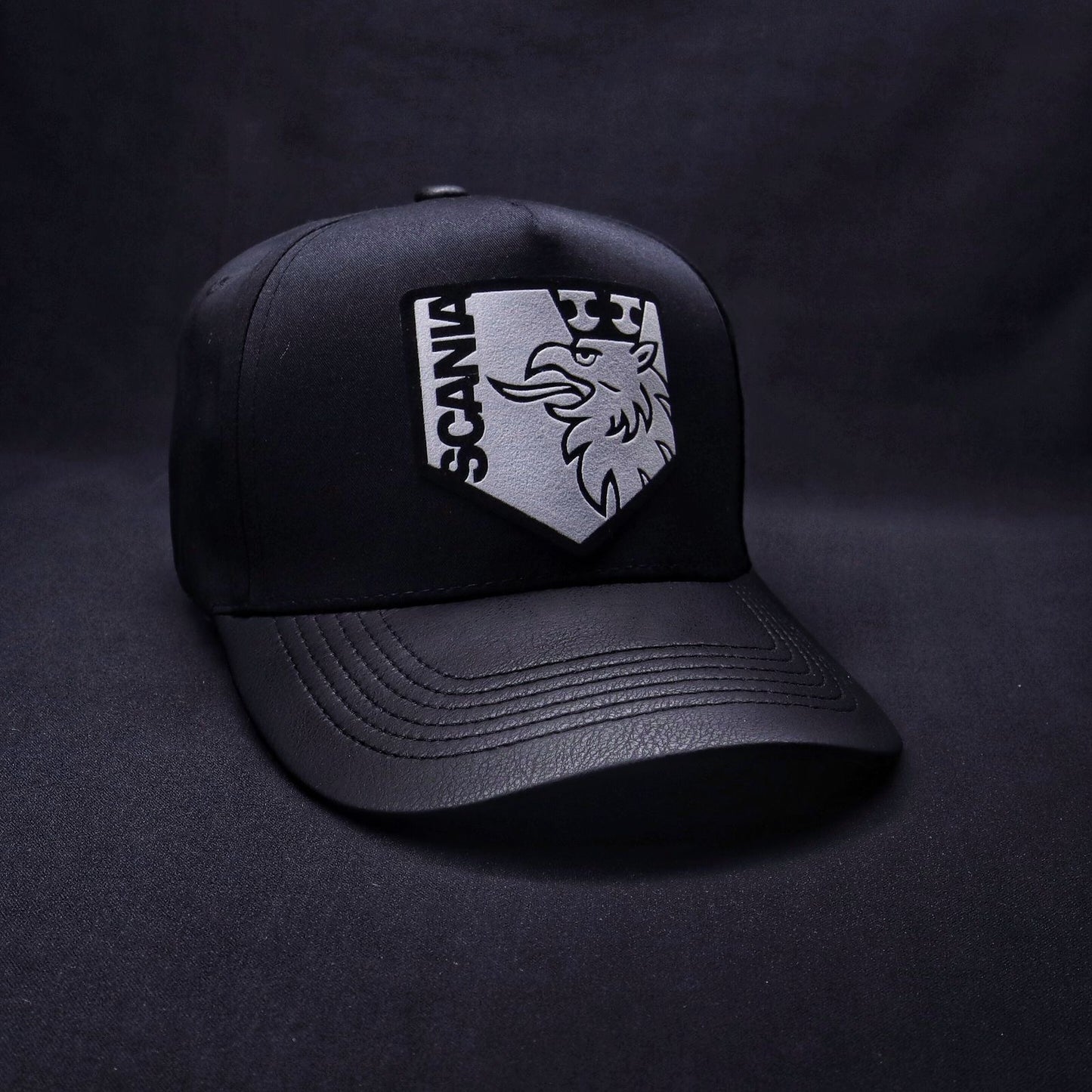 Pack | Jockey Scania Negro + Beanie Gris Oscuro Jaspeado