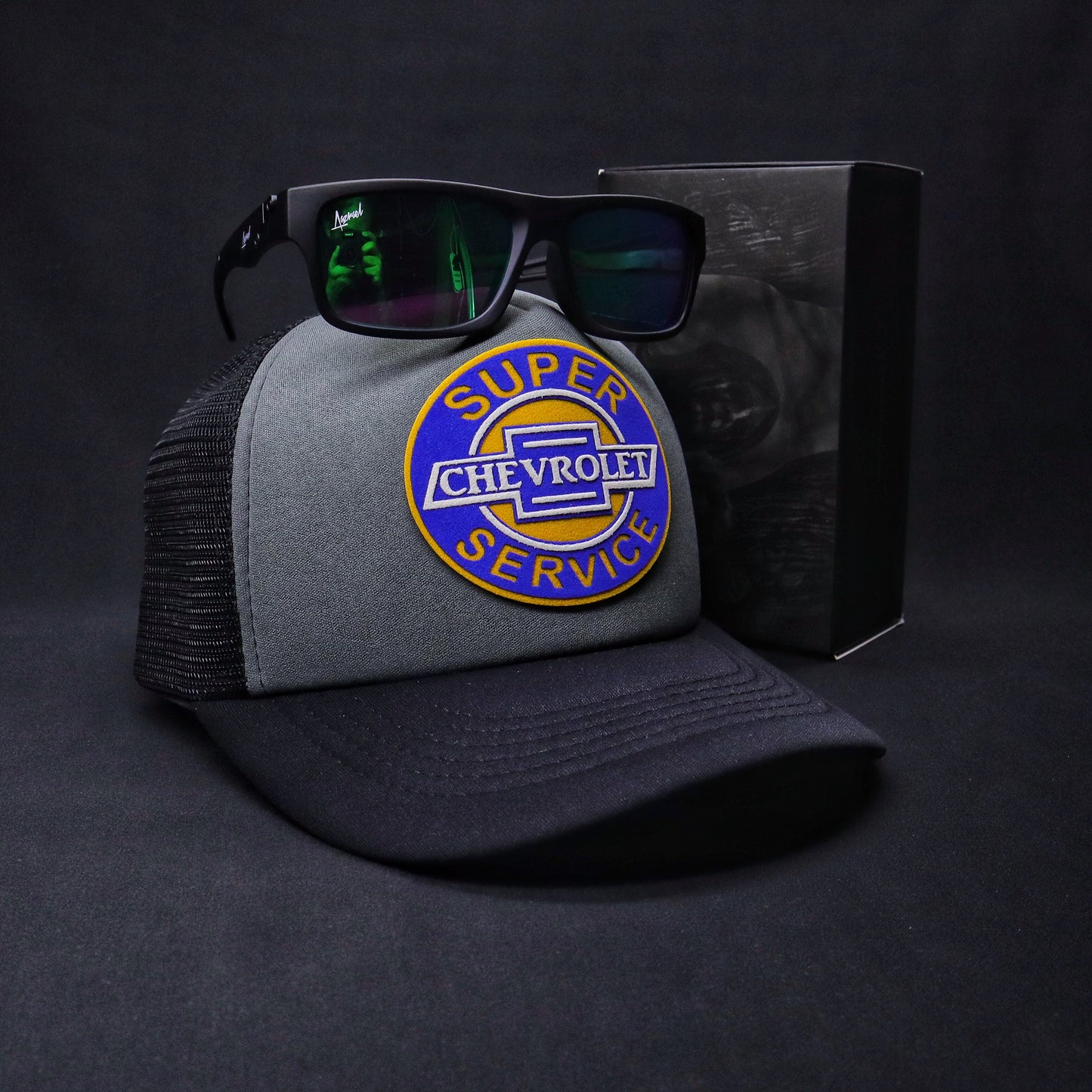 Pack Jockey Chevrolet Gris-Negro + Lente Furias Green Polarizado