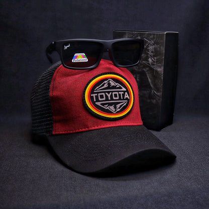 Pack Jockey Toyota Burdeo-Negro + Lente Furias Black Polarizado