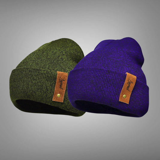 Pack Gorro Invierno Verde y Azul Jaspeado