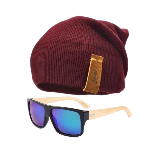 Pack Lente Saturno Blue-Green + Gorro Invierno Burdeo