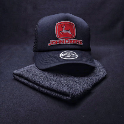 Pack | Jockey JD Negro + Beanie Gris Oscuro Jaspeado