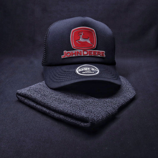 Pack | Jockey JD Negro + Beanie Gris Oscuro Jaspeado