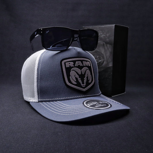 Pack Jockey Ram Gris Claro - Blanco + Lente Furias Black Polarizado