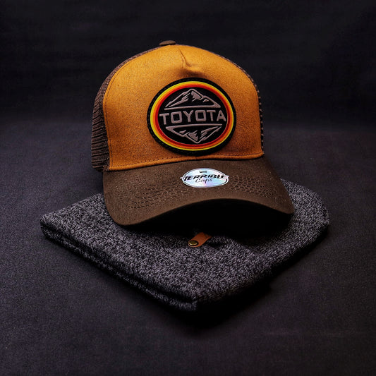 Pack Jockey Toyota Café + Gorro Invierno Gris Oscuro Jaspeado