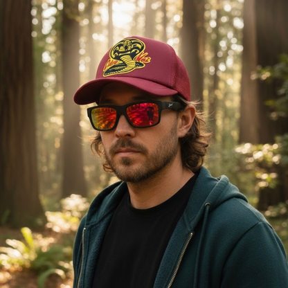 Pack Jockey Cobra Kai Burdeo + Lente Furias Red Polarizado