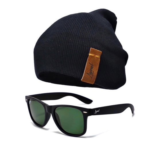 Pack Lente Wayfarer Polarizado + Gorro Invierno Negro