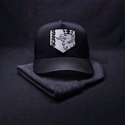 Pack | Jockey Scania Negro + Beanie Gris Oscuro Jaspeado