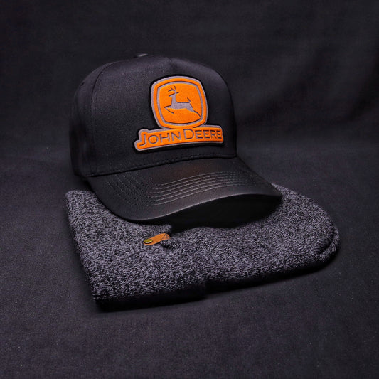 Pack Jockey Negro + Gorro Invierno Gris Oscuro Jaspeado