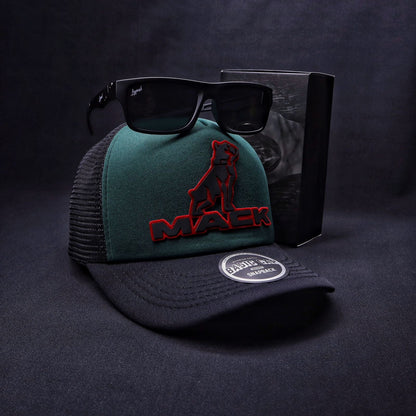 Pack | Jockey Mack Verde-Negro + Lente Furias Black Polarizado + Bandana