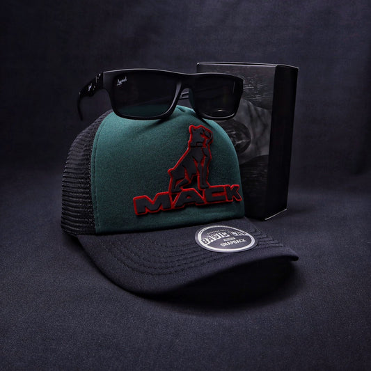 Pack | Jockey Mack Verde-Negro + Lente Furias Black Polarizado + Bandana