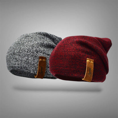 Pack | 2 Gorros de Invierno Gris Claro y Burdeo Jaspeado