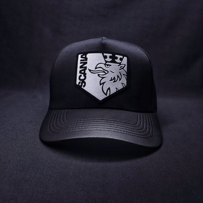 Pack | Jockey Scania Negro + Beanie Gris Oscuro Jaspeado