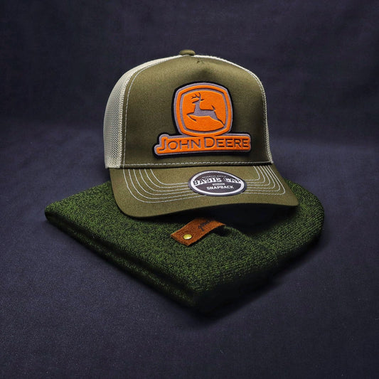 Pack | Jockey JD Verde-Beige + Beanie Verde Jaspeado