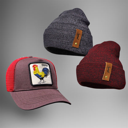 Pack | Jockey Goorin Cock + 2 Gorros de Invierno