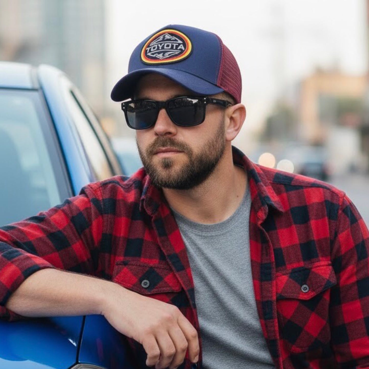 Pack Jockey Toyota Azul-Burdeo + Lente Furias Black Polarizado