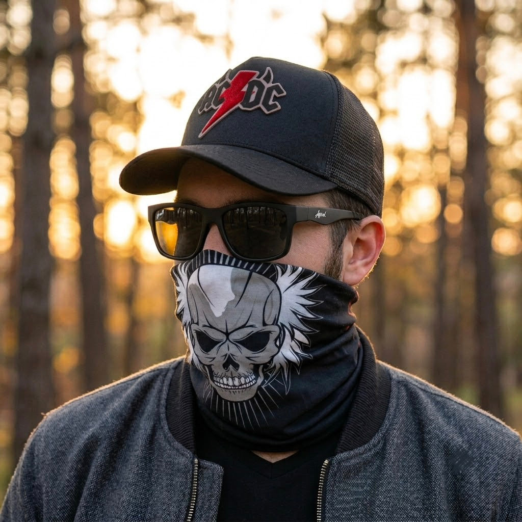 Pack | Jockey Ac/Dc Negro + Lente Furias Black Polarizado + Bandana