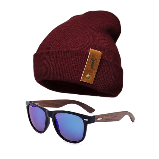 Pack Lente Wayfarer Blue + Gorro Invierno Burdeo