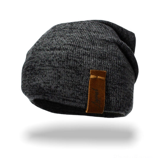 Pack | 2 Gorros De Invierno Gris Oscuro y Azul Jaspeado