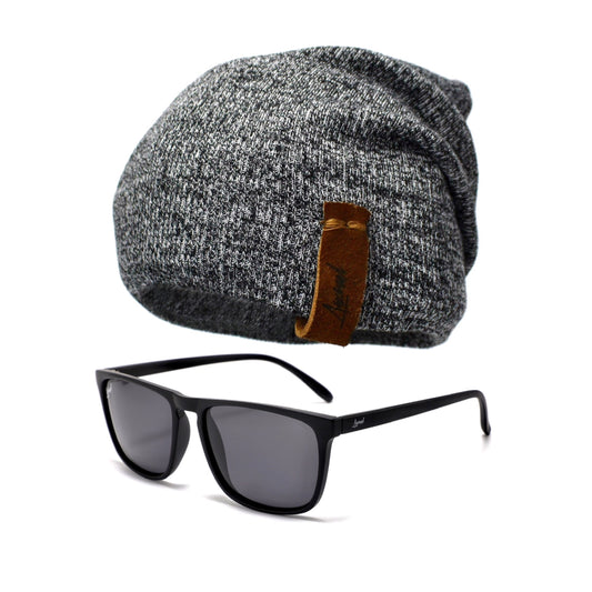 Pack Lente Polarizado + Gorro Invierno Gris Oscuro