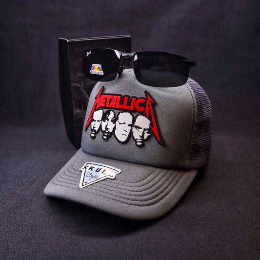 Pack Jockey Metallica Gris + Lente Vulcano Black Polarizado