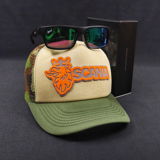 Pack Jockey Scania Beige-Verde-Camuflaje + Lente Furias Green Polarizado